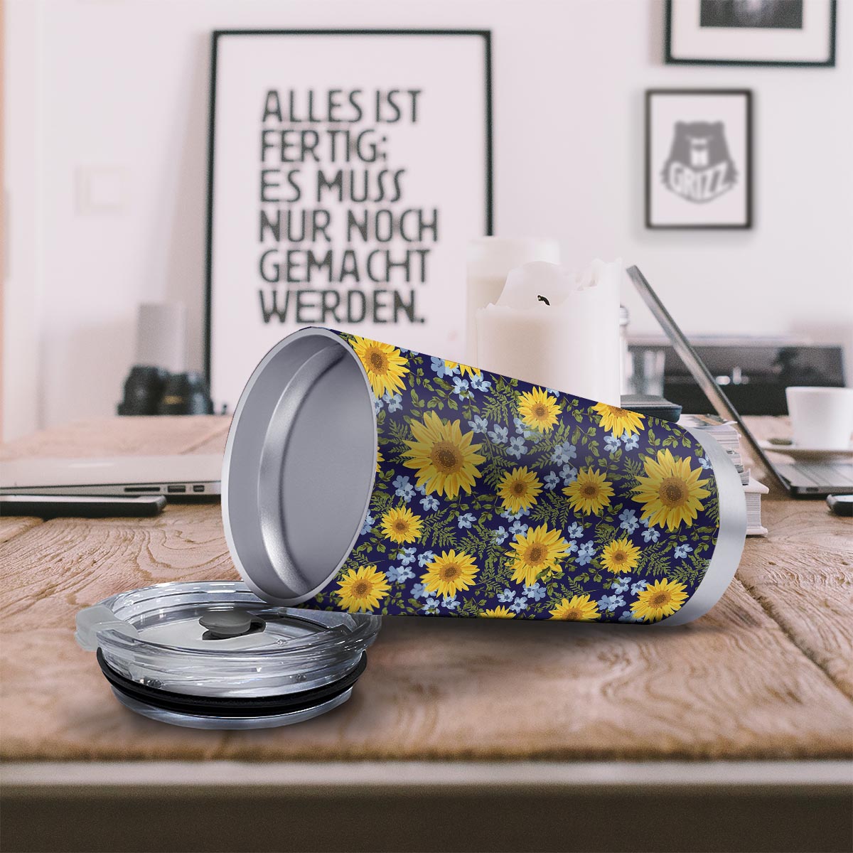 Pattern Sunflower Print Pattern Tumbler-grizzshop