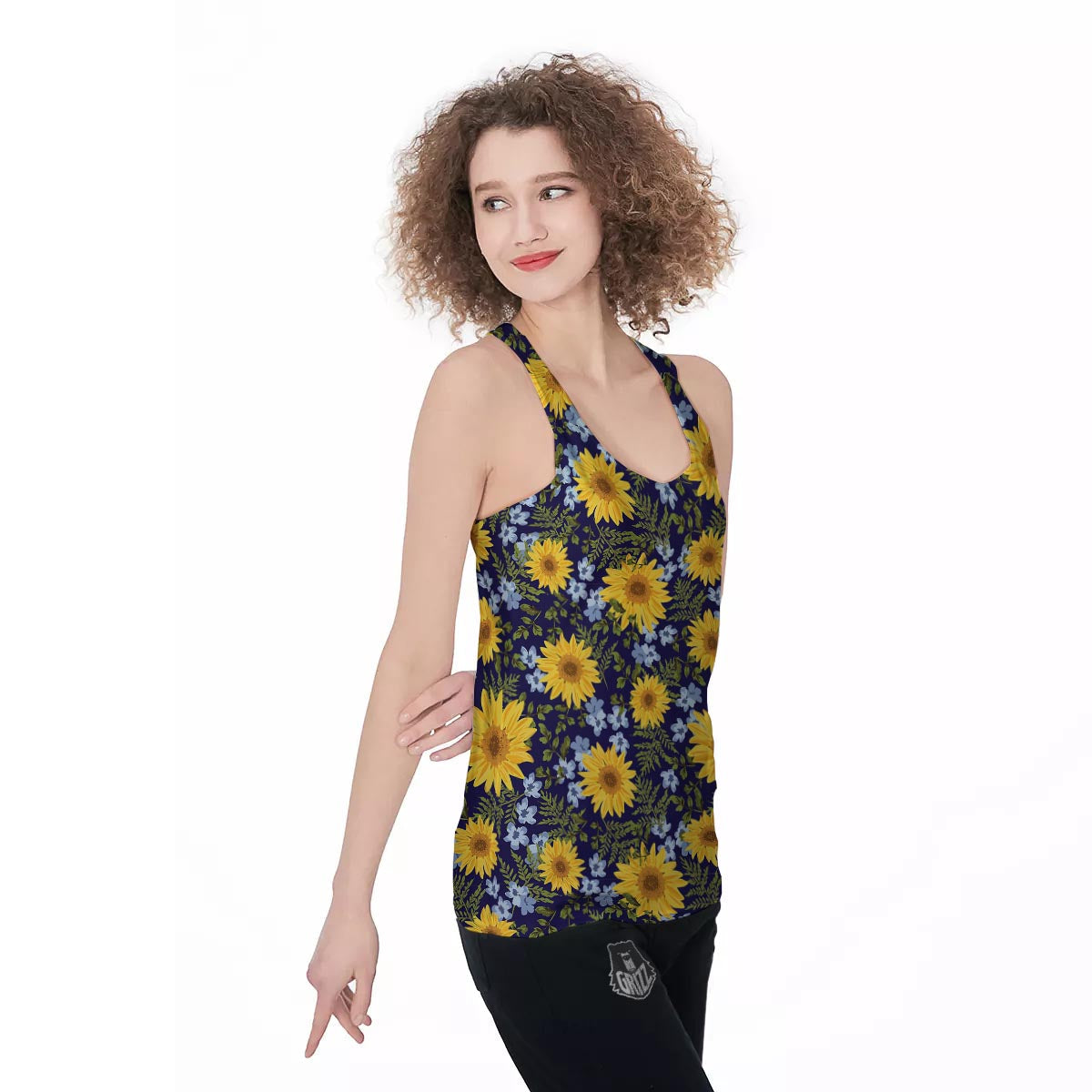 Pattern Sunflower Print Pattern Women's Racerback Tank Top-grizzshop