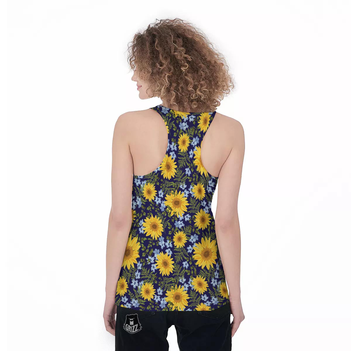 Pattern Sunflower Print Pattern Women's Racerback Tank Top-grizzshop