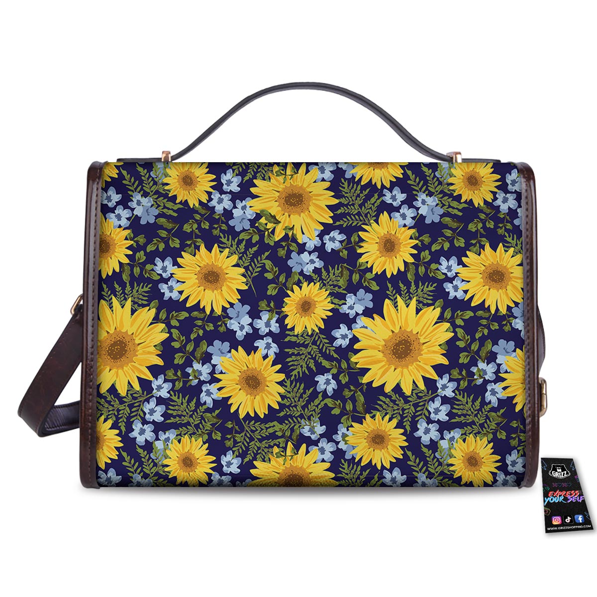 Pattern Sunflower Print Pattern Women's Satchel Bag-grizzshop
