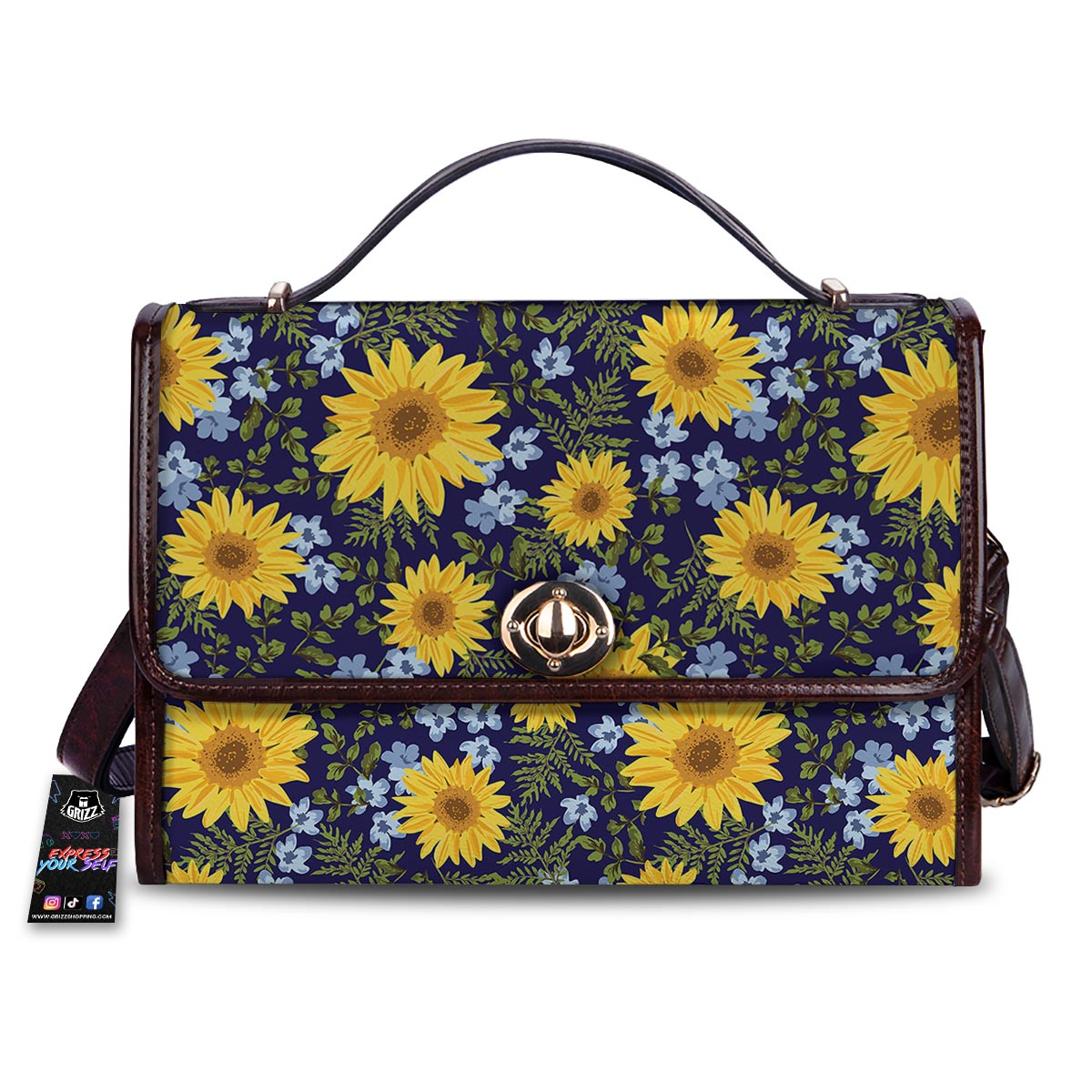 Pattern Sunflower Print Pattern Women's Satchel Bag-grizzshop
