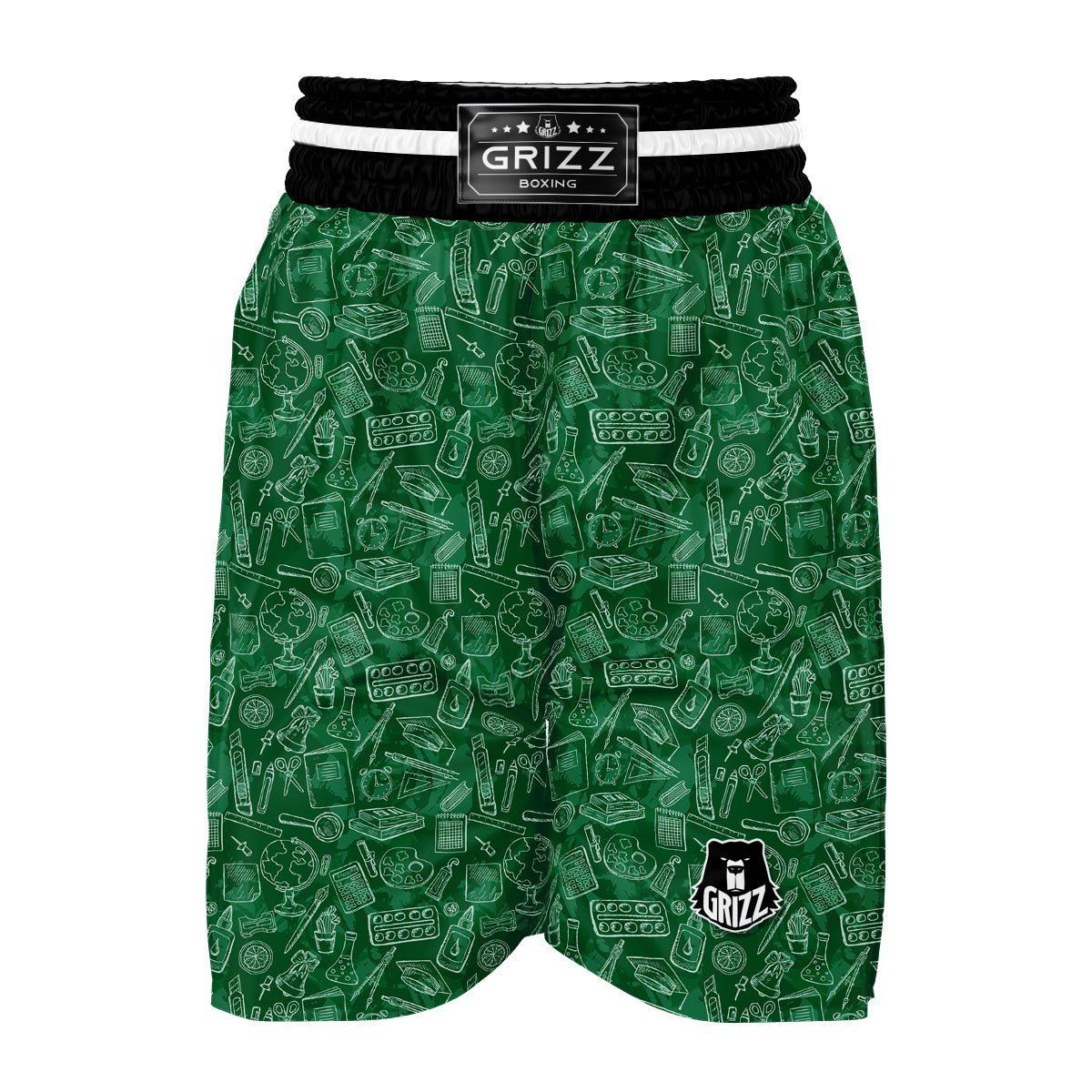 Pattern Teacher Print Boxing Shorts-grizzshop