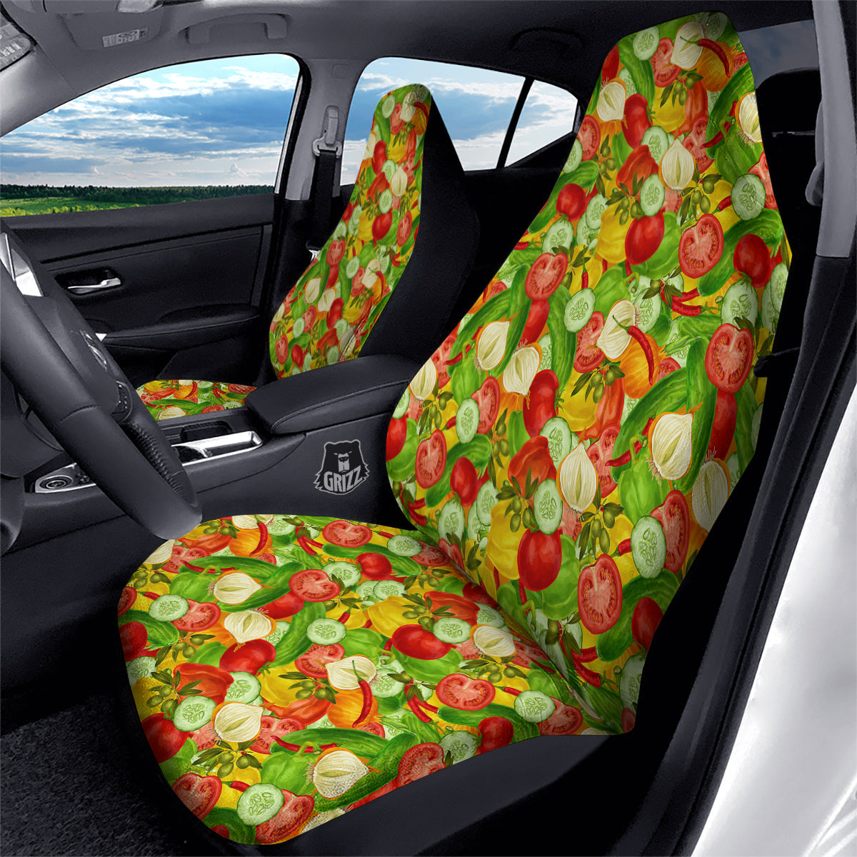 Pattern Vegan Print Pattern Car Seat Covers-grizzshop