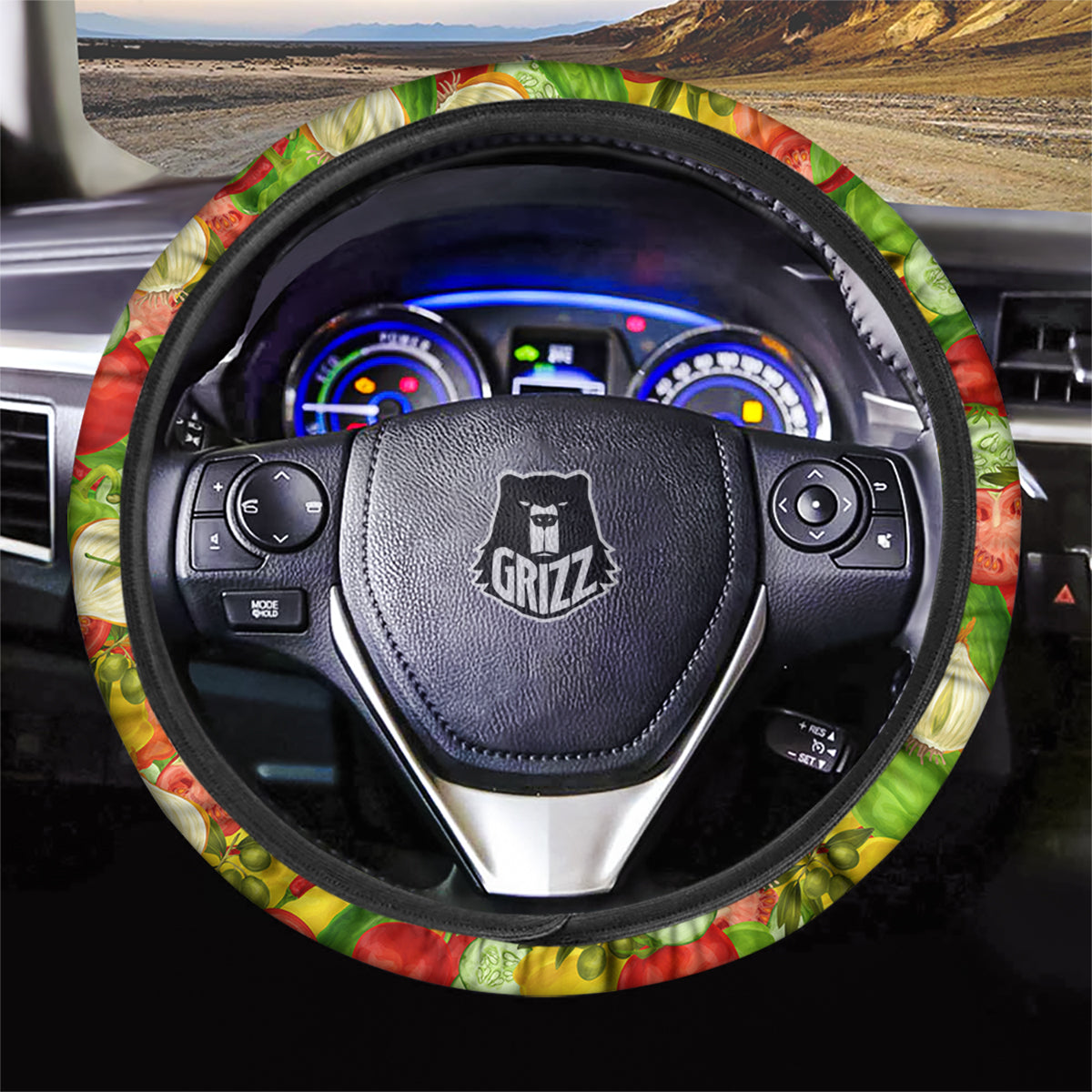 Pattern Vegan Print Pattern Car Steering Wheel Cover-grizzshop