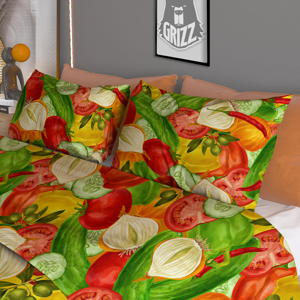 Pattern Vegan Print Pattern Duvet Cover Bedding Set-grizzshop