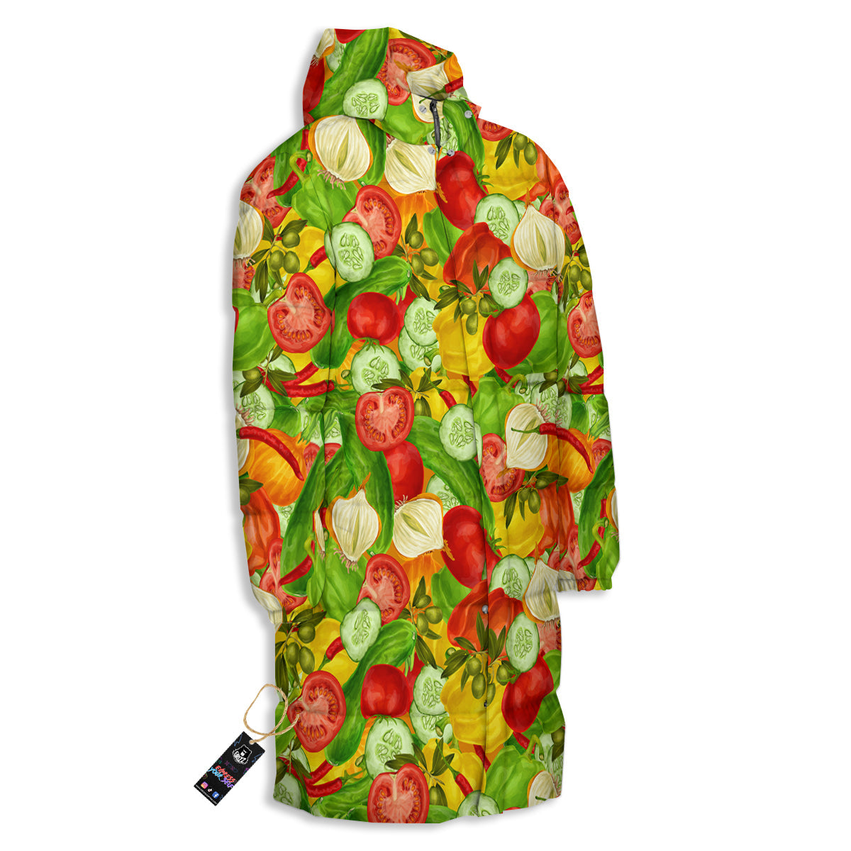 Pattern Vegan Print Pattern Long Down Jacket-grizzshop