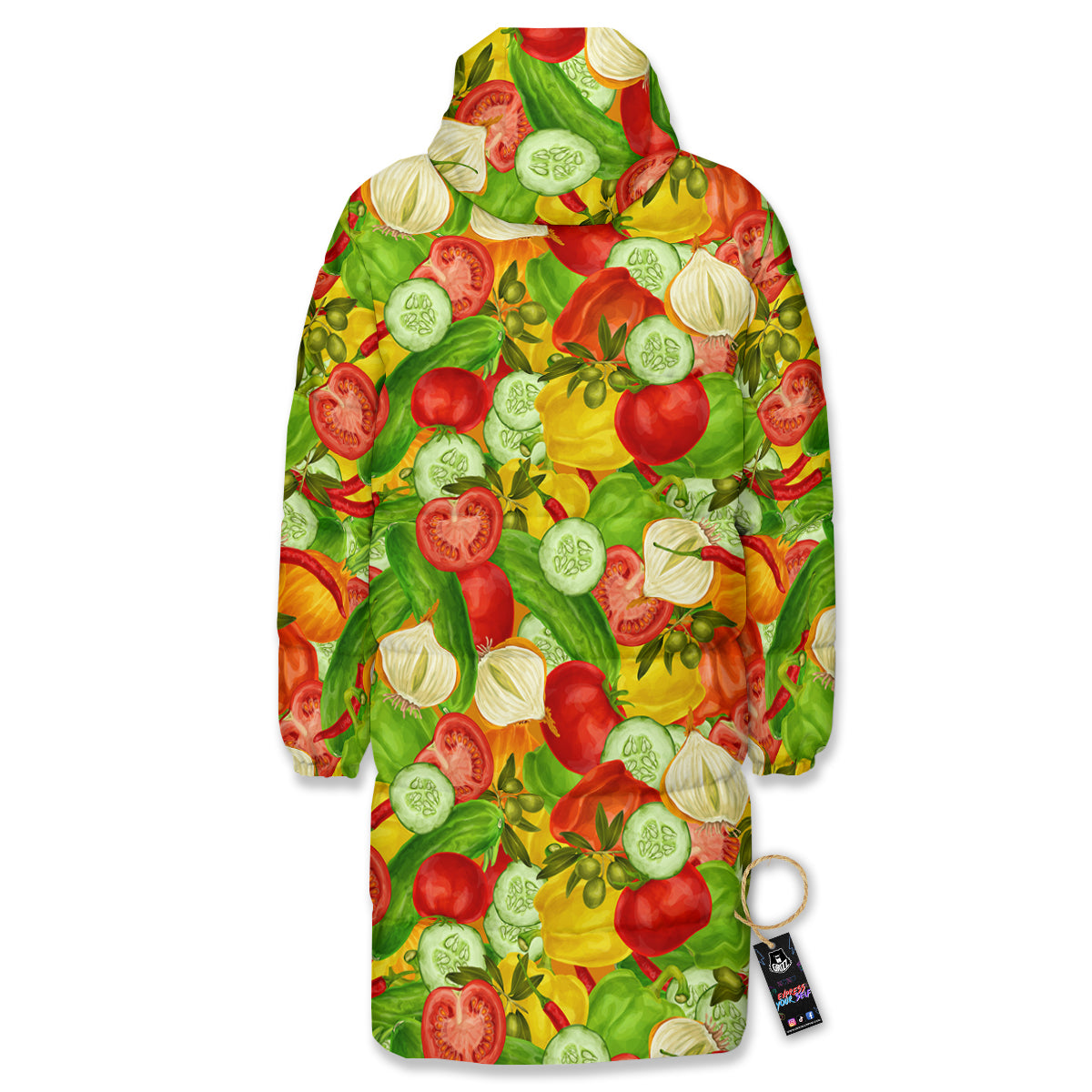 Pattern Vegan Print Pattern Long Down Jacket-grizzshop