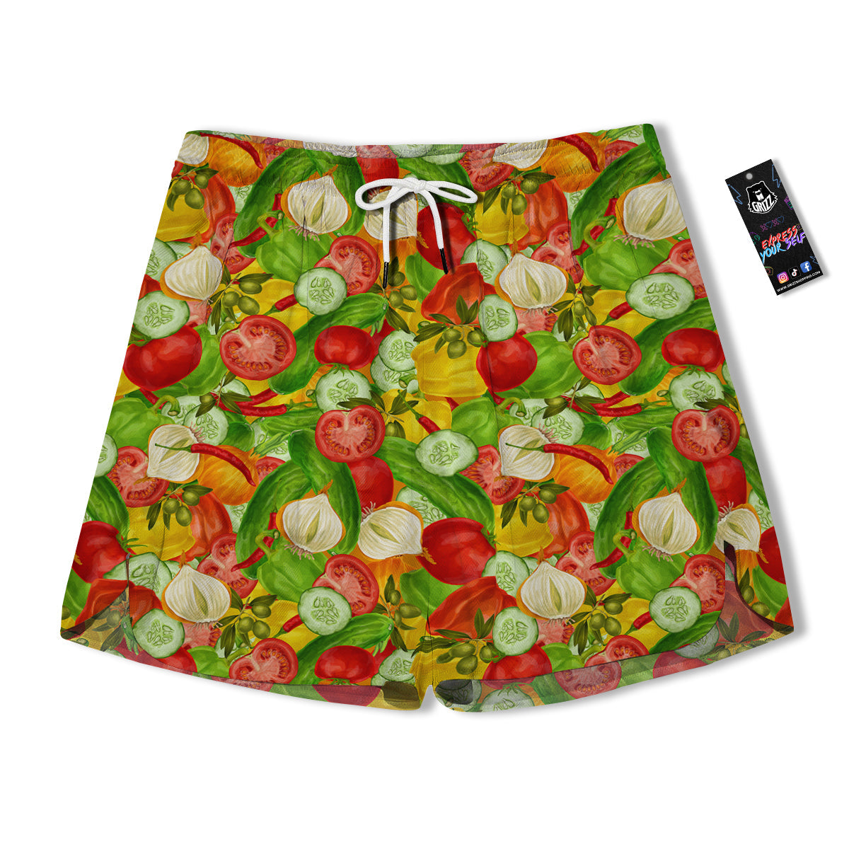 Pattern Vegan Print Pattern Men's Running Shorts-grizzshop