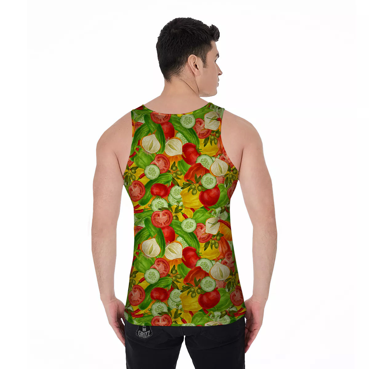 Pattern Vegan Print Pattern Men's Tank Top-grizzshop