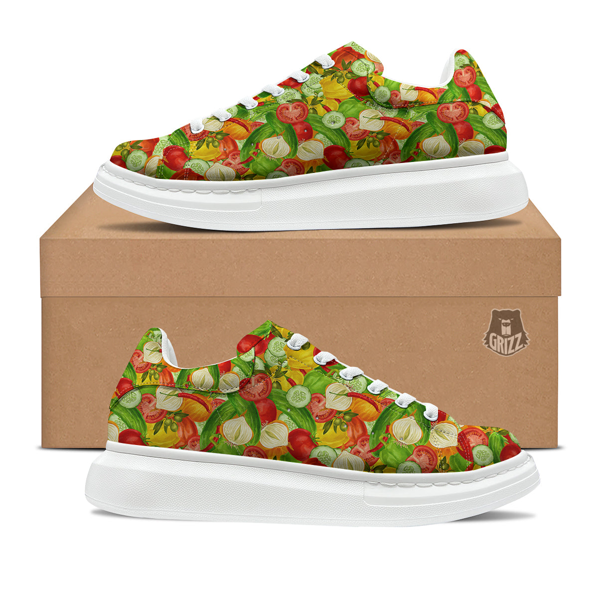 Pattern Vegan Print Pattern Platform Shoes-grizzshop