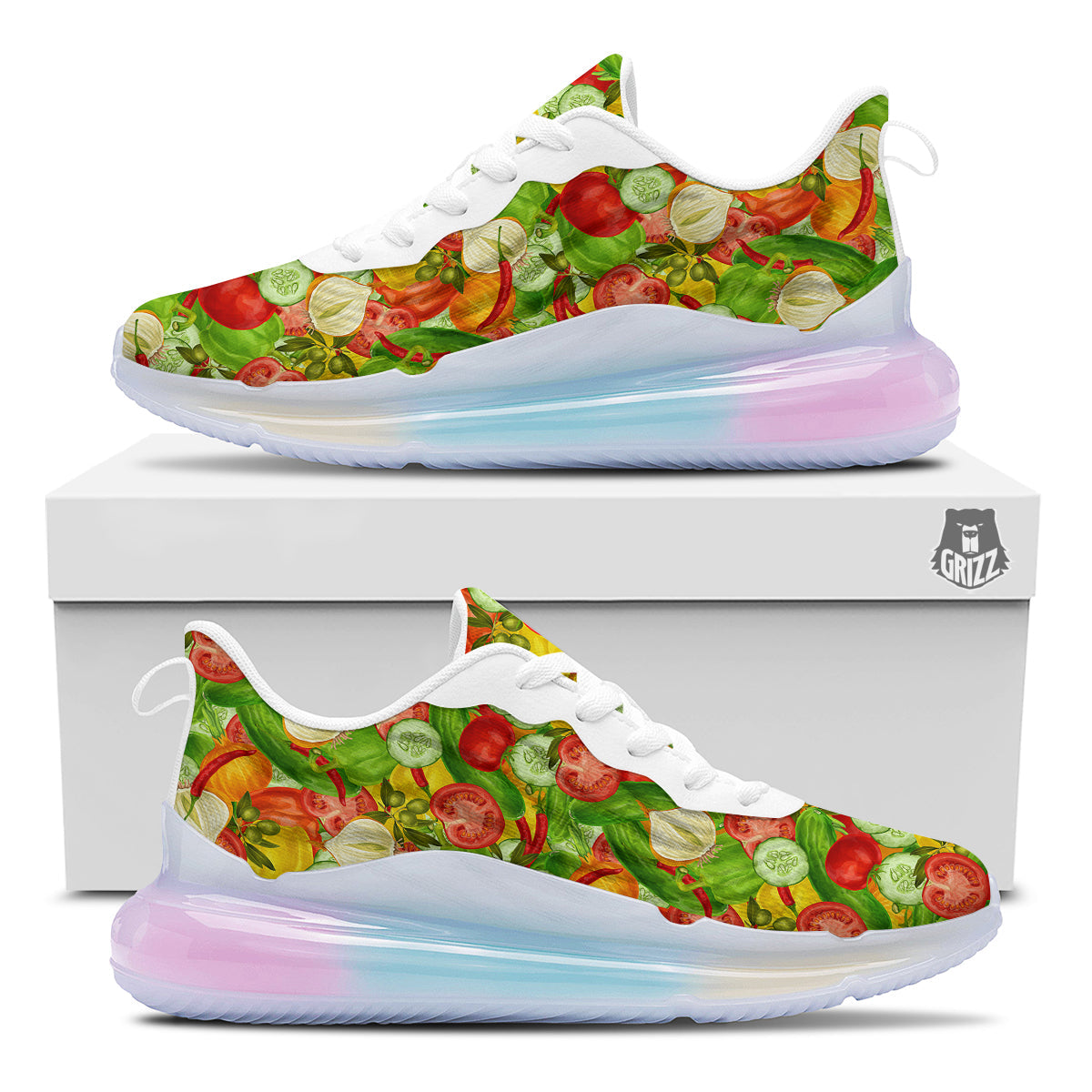 Pattern Vegan Print Pattern Running Sneakers-grizzshop