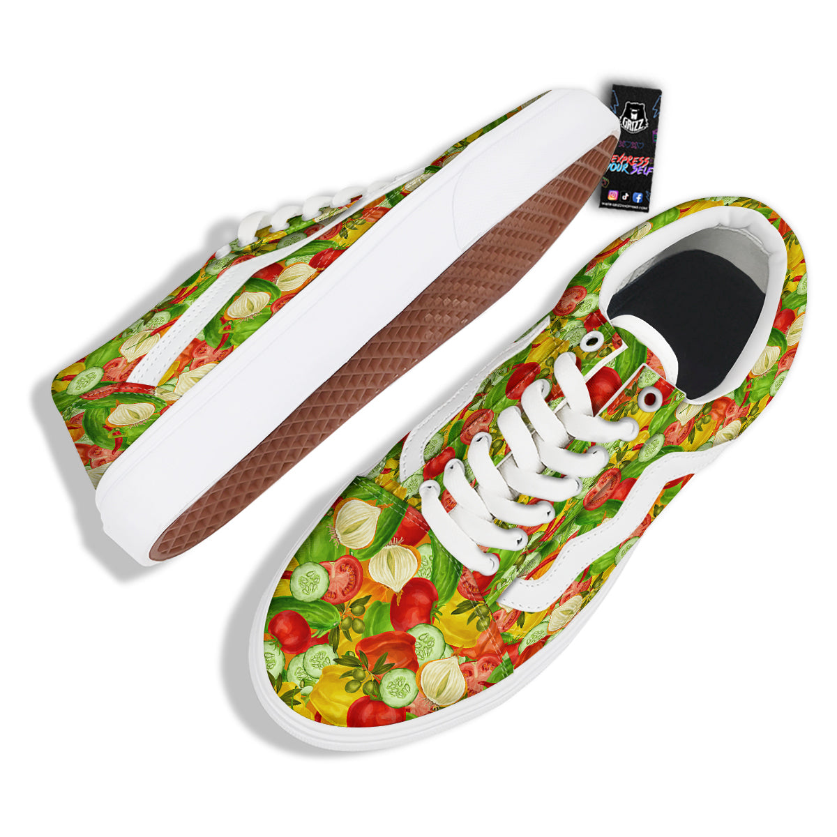Pattern Vegan Print Pattern Skate Shoes-grizzshop