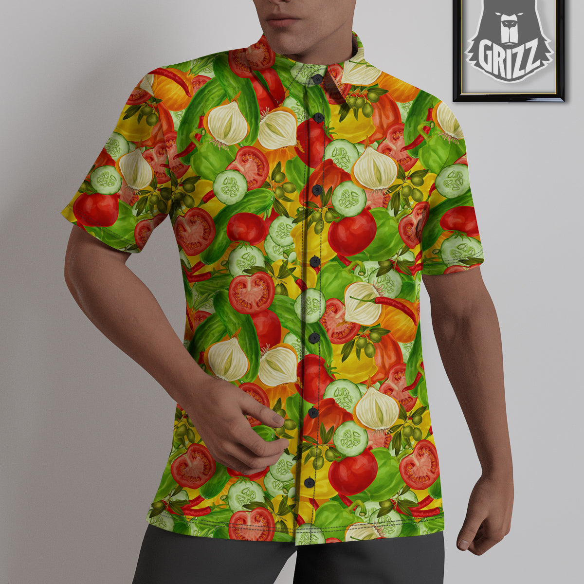 Pattern Vegan Print Pattern Untucked Shirts-grizzshop