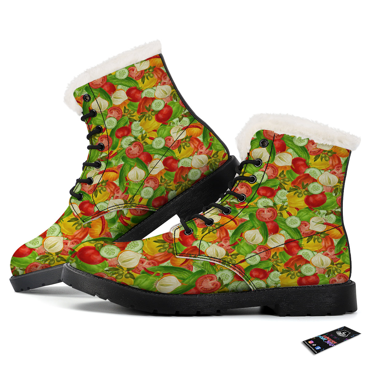 Pattern Vegan Print Pattern Winter Boots-grizzshop