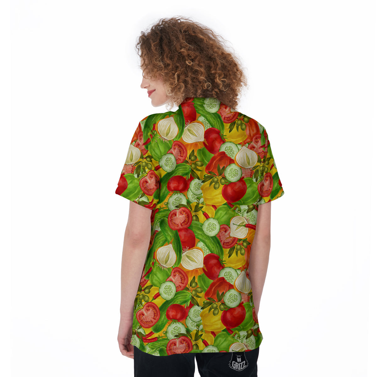 Pattern Vegan Print Pattern Women's Golf Shirts-grizzshop