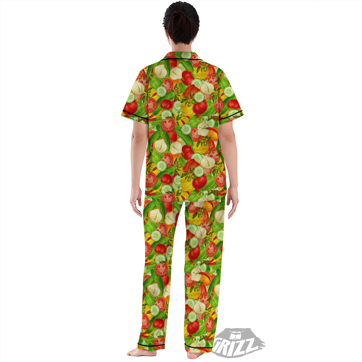 Pattern Vegan Print Pattern Women's Pajamas Set-grizzshop