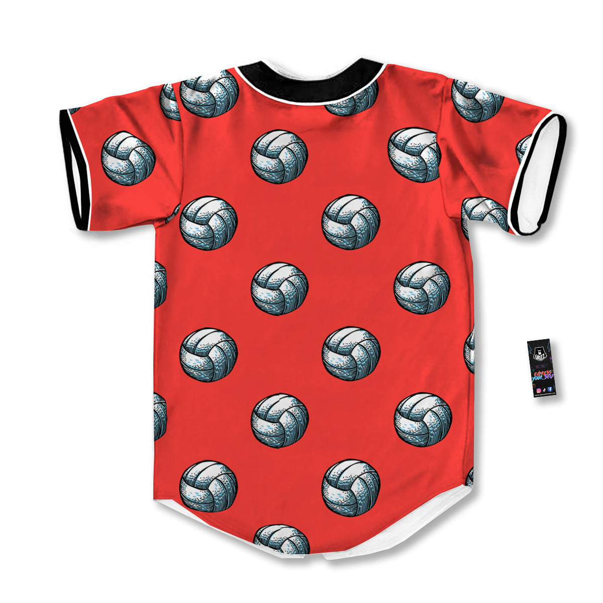 Pattern Volleyball Print Pattern Baseball Jersey-grizzshop