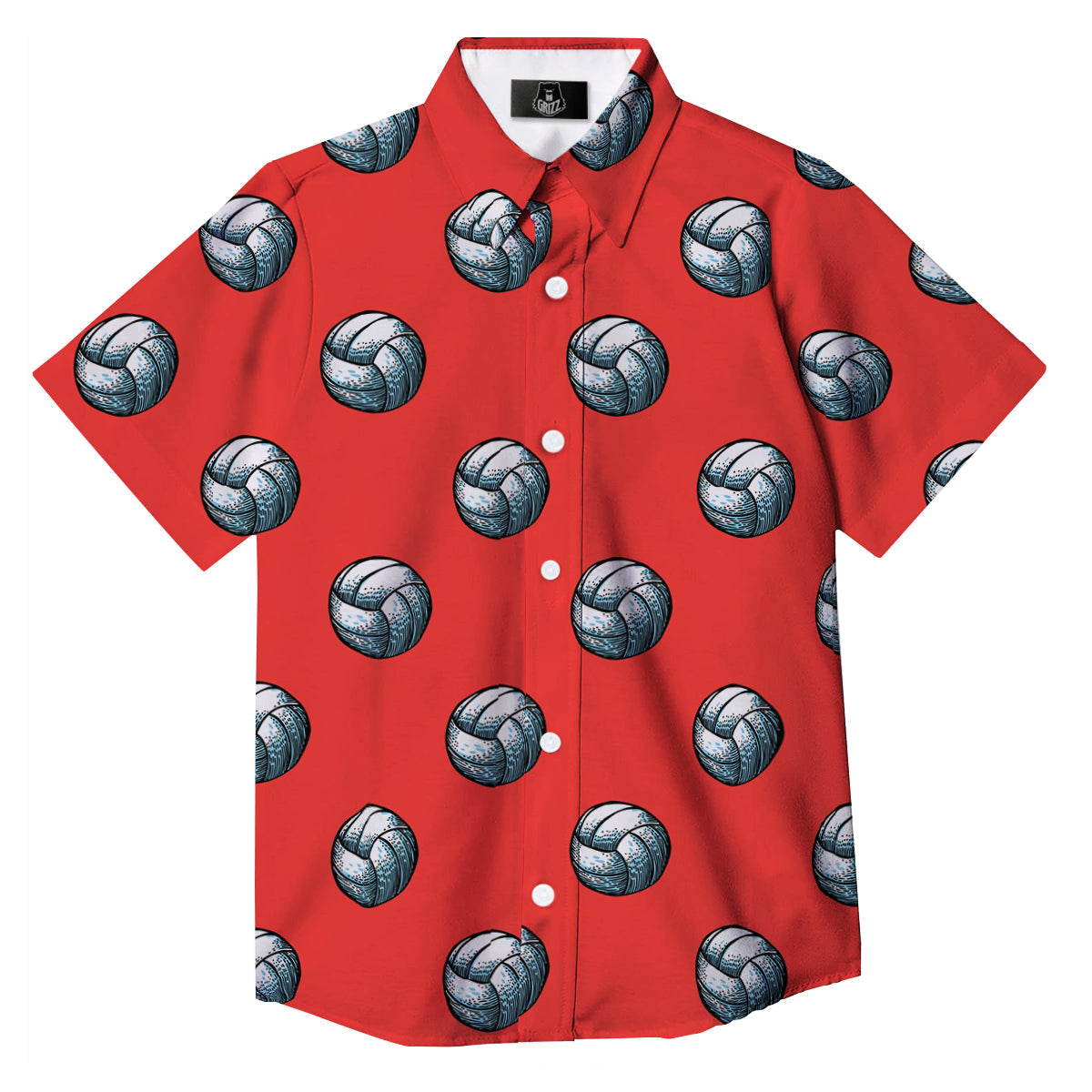 Pattern Volleyball Print Pattern Button Up Shirt-grizzshop