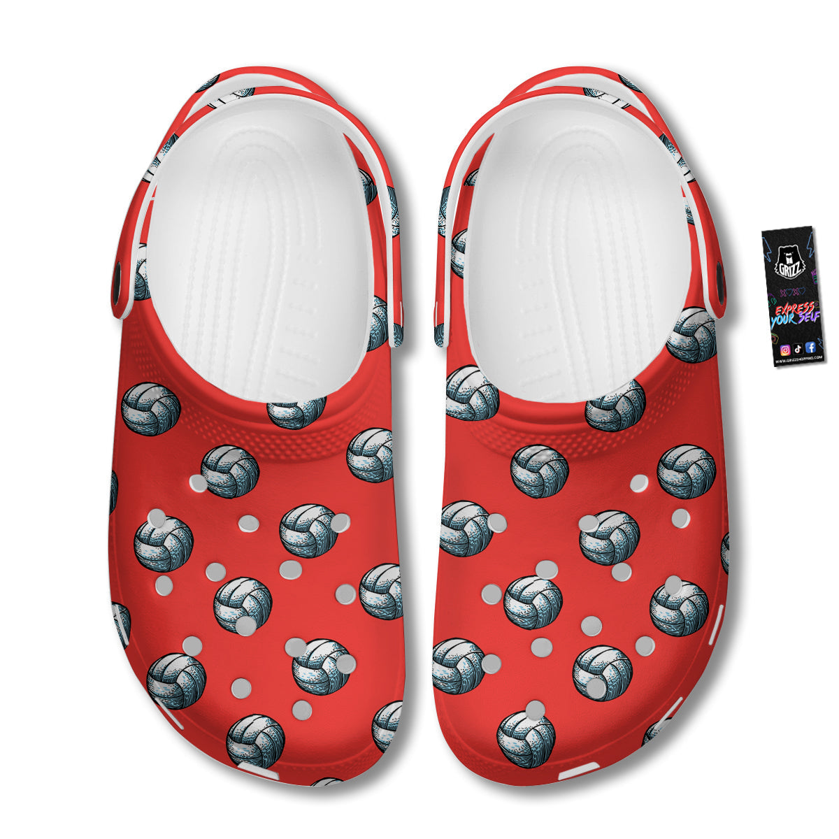 Pattern Volleyball Print Pattern Clog-grizzshop
