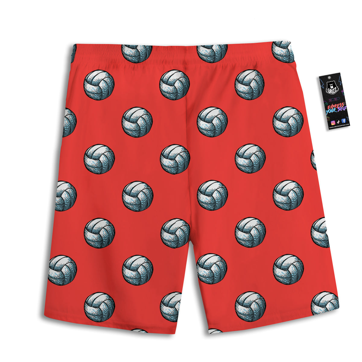 Pattern Volleyball Print Pattern Men's Athletic Shorts-grizzshop