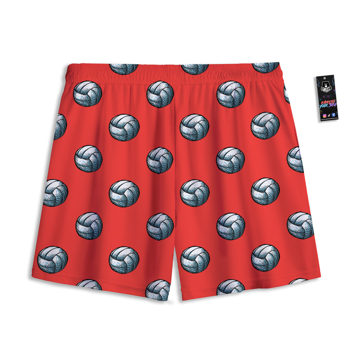 Pattern Volleyball Print Pattern Mesh Shorts-grizzshop
