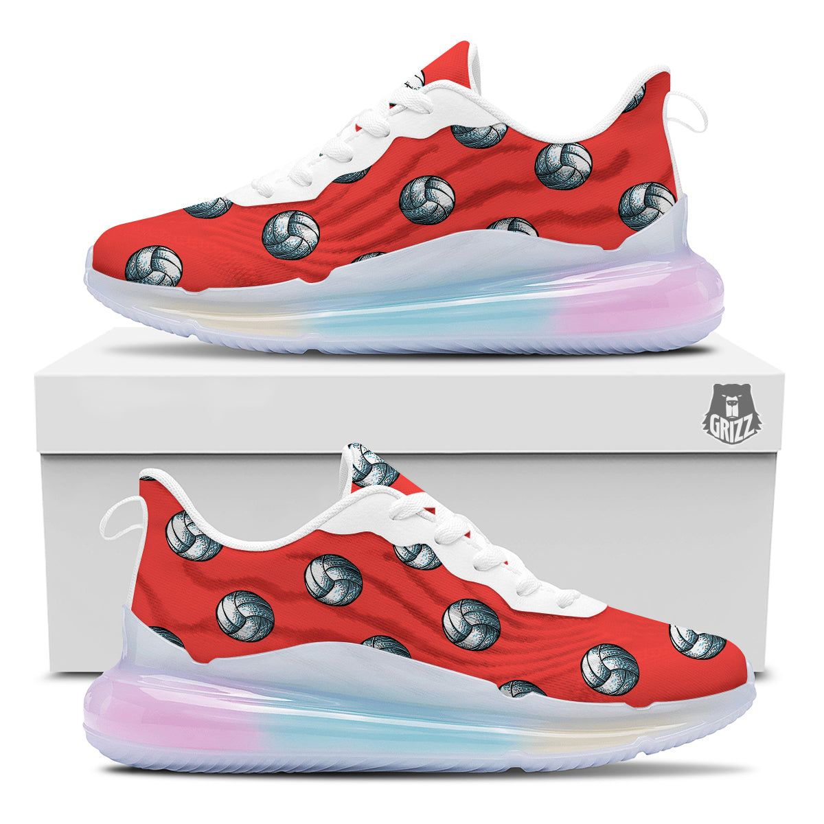Pattern Volleyball Print Pattern Running Sneakers-grizzshop