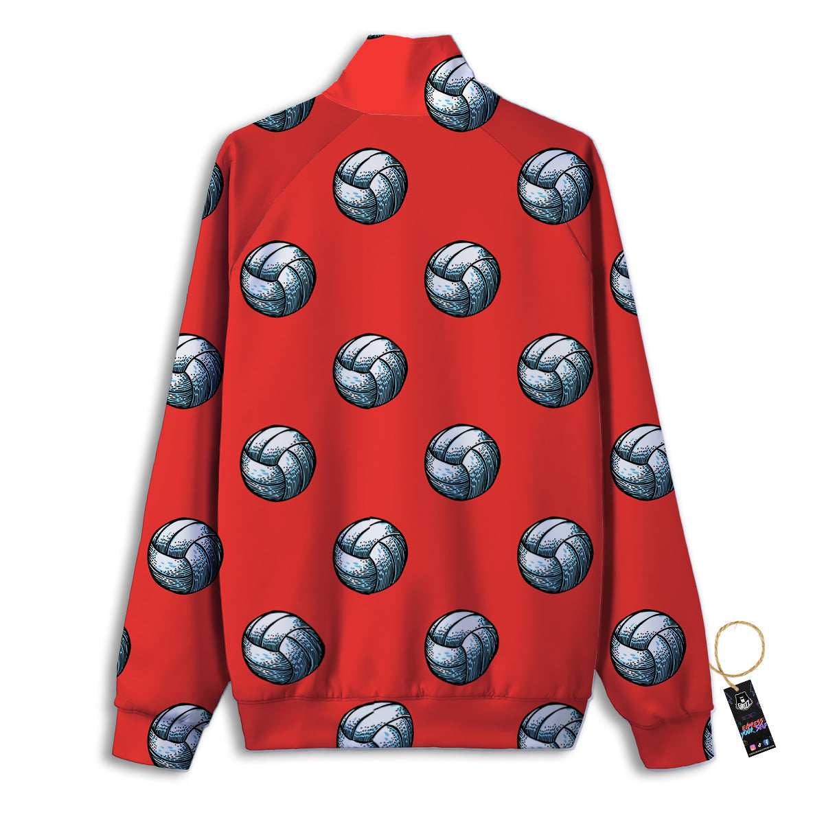 Pattern Volleyball Print Pattern Track Jacket-grizzshop