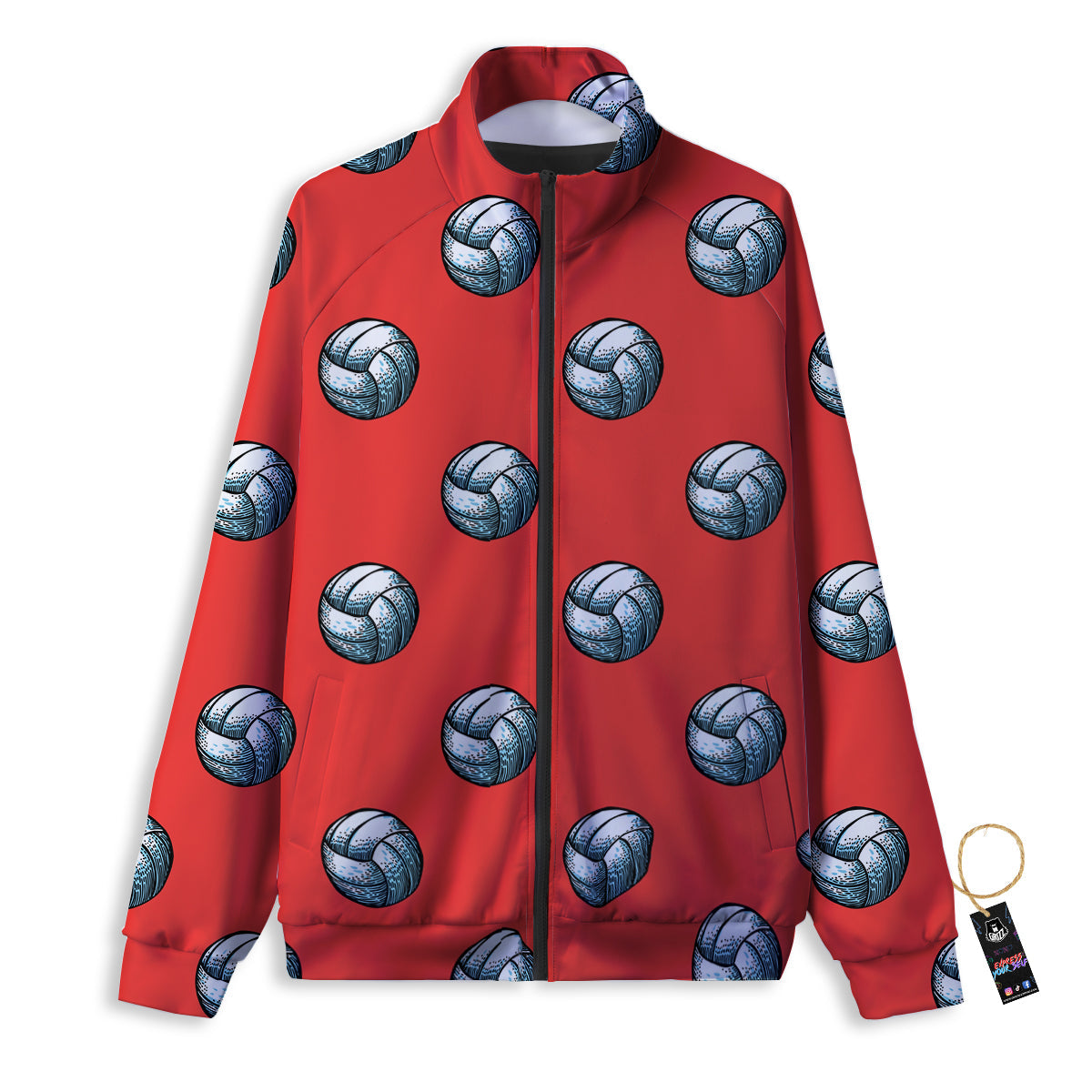 Pattern Volleyball Print Pattern Track Jacket-grizzshop