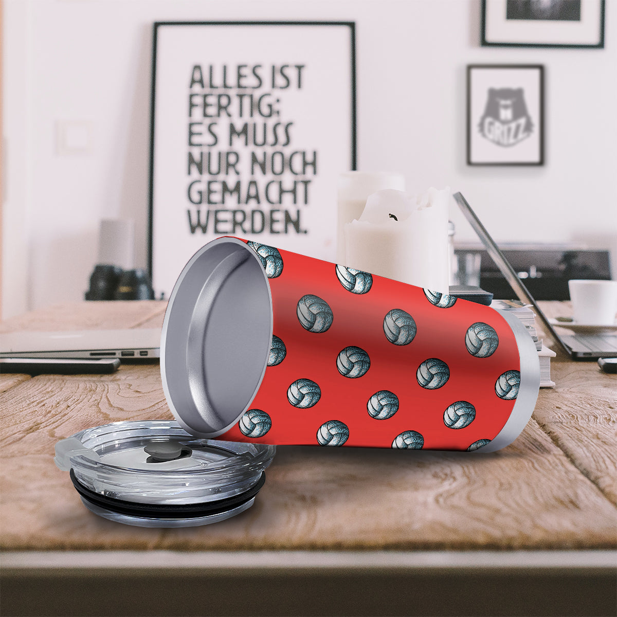 Pattern Volleyball Print Pattern Tumbler-grizzshop