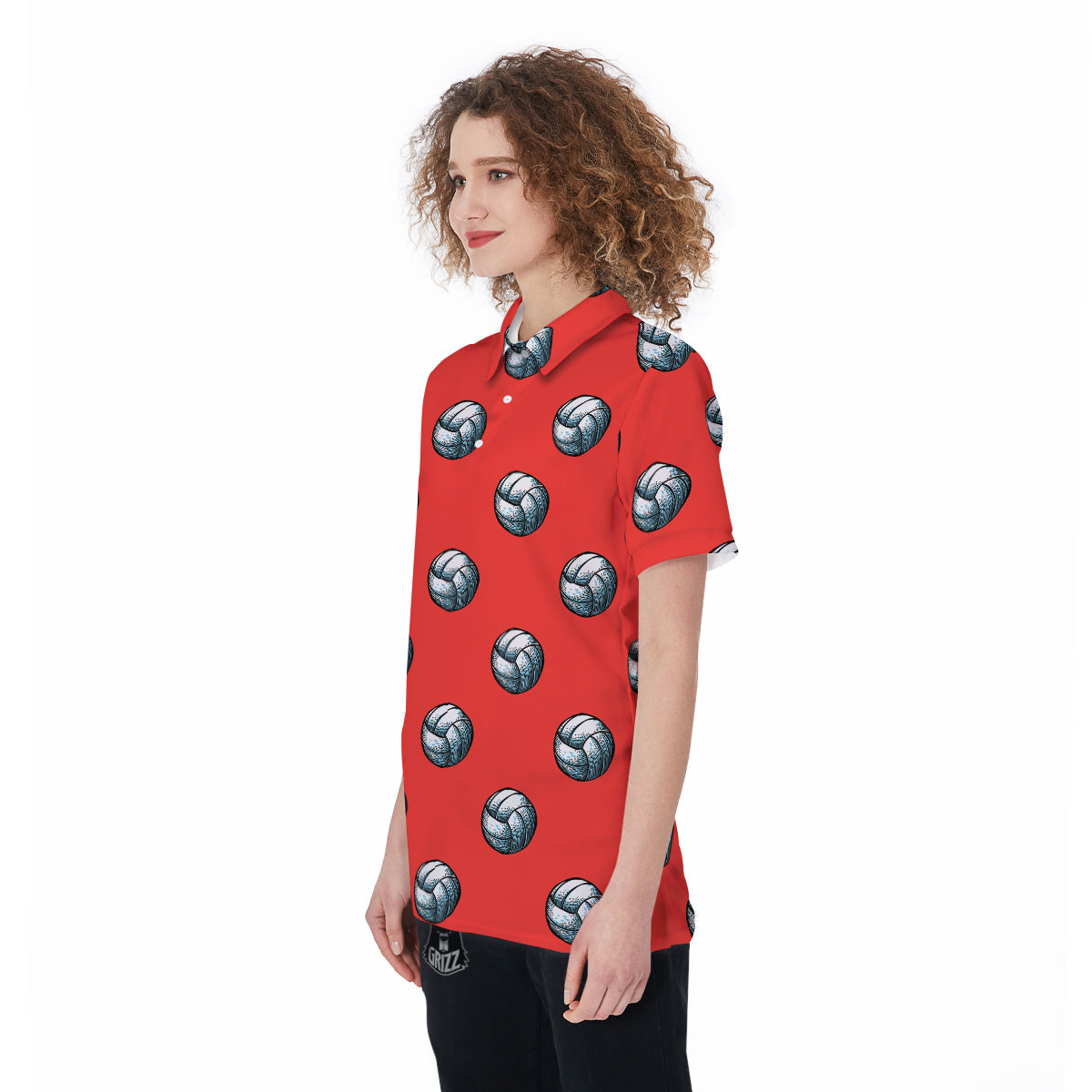 Pattern Volleyball Print Pattern Women's Golf Shirts-grizzshop