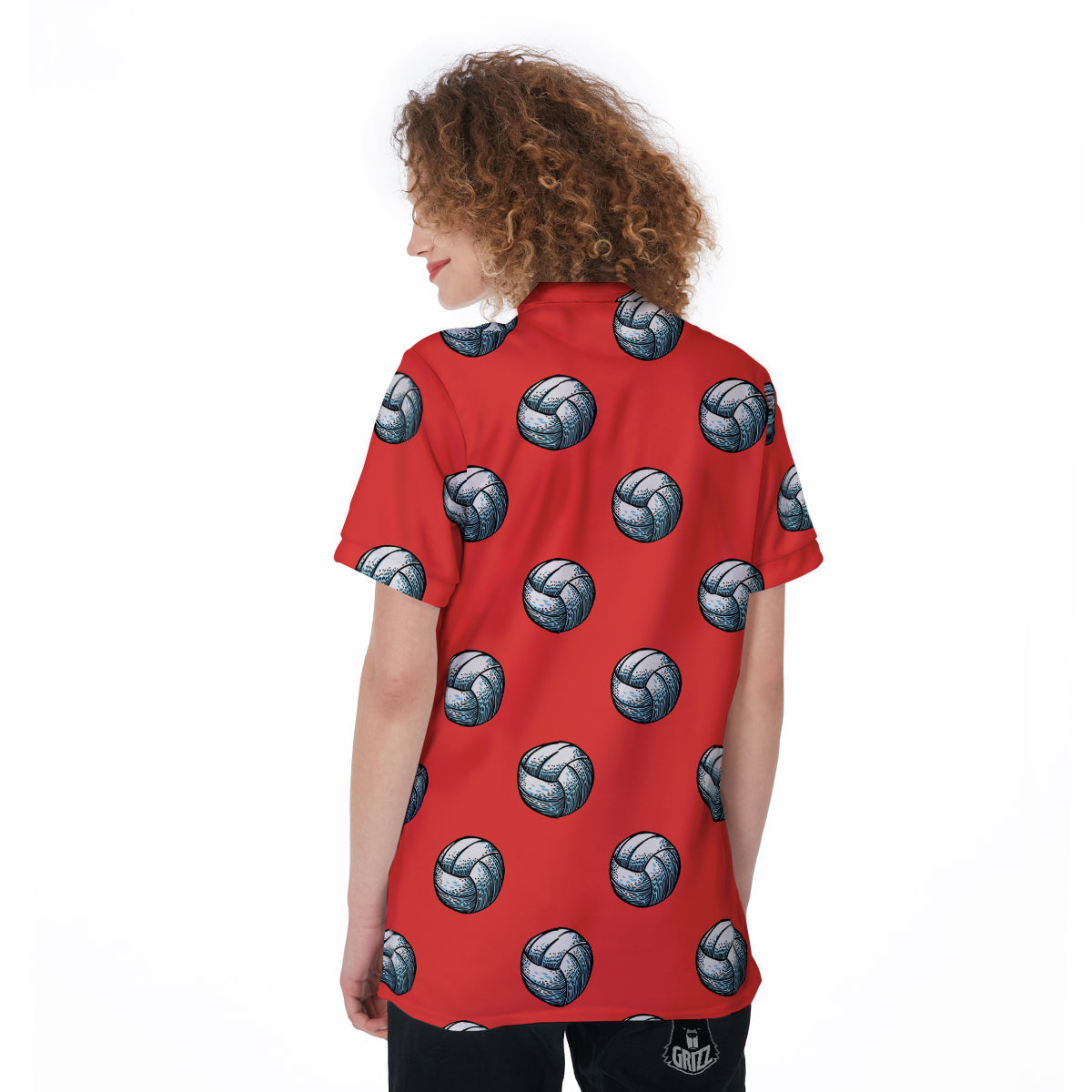 Pattern Volleyball Print Pattern Women's Golf Shirts-grizzshop