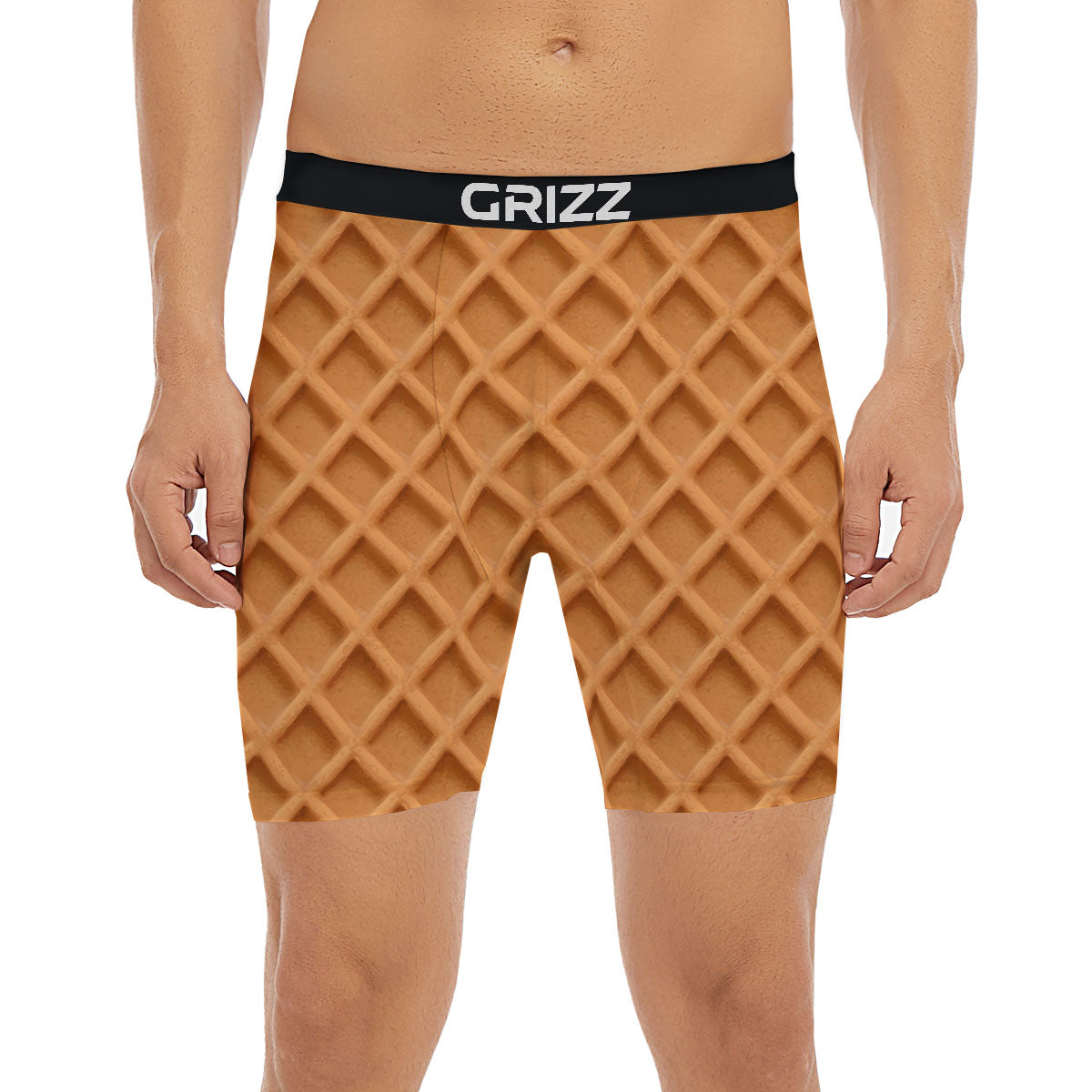 Pattern Waffle Print Boxer Briefs-grizzshop