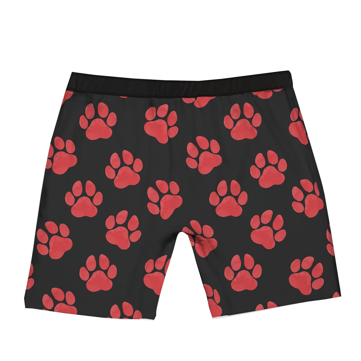 Paw Black And Red Print Pattern Boxer Briefs-grizzshop