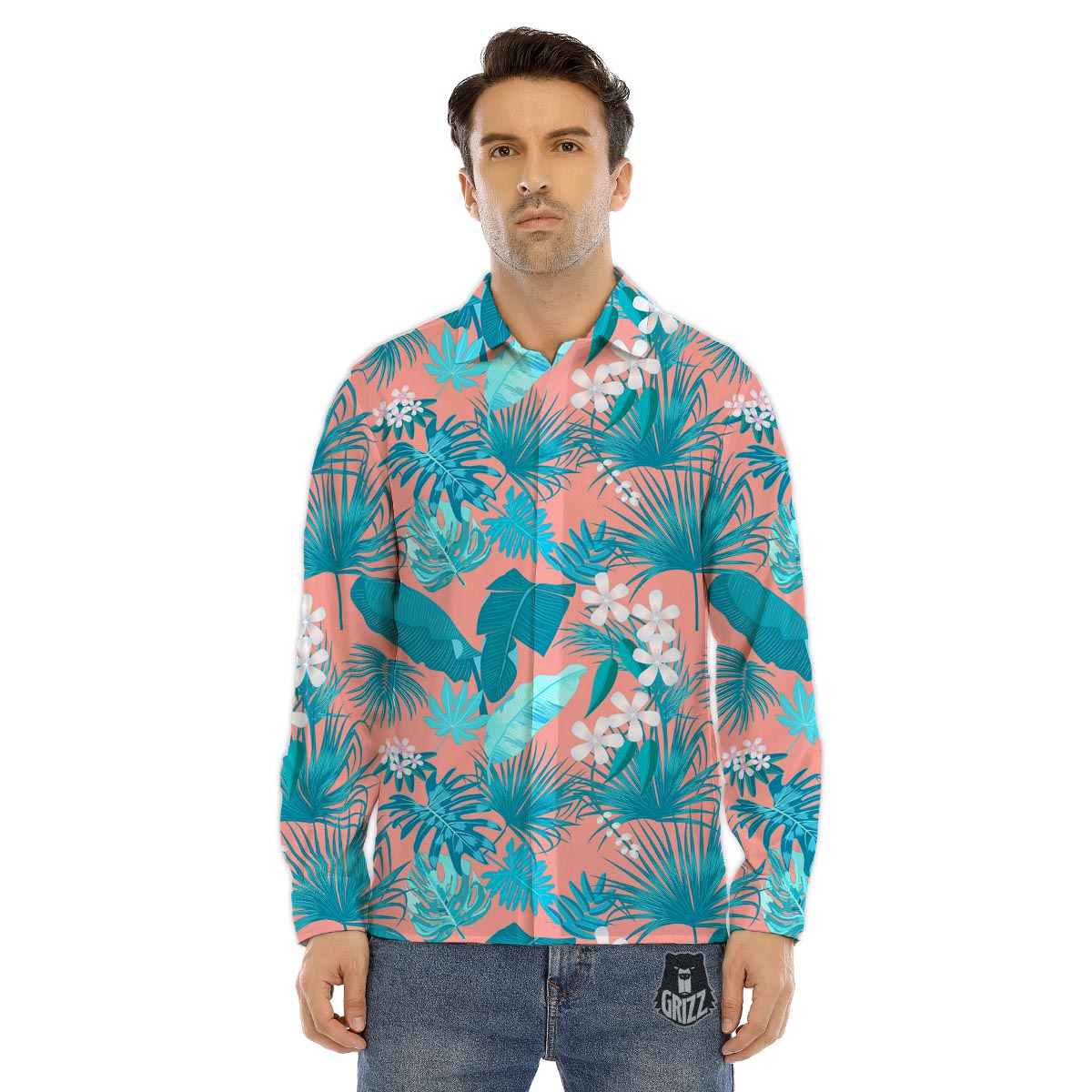 Paw Black And Red Print Pattern Men's Dress Shirts-grizzshop