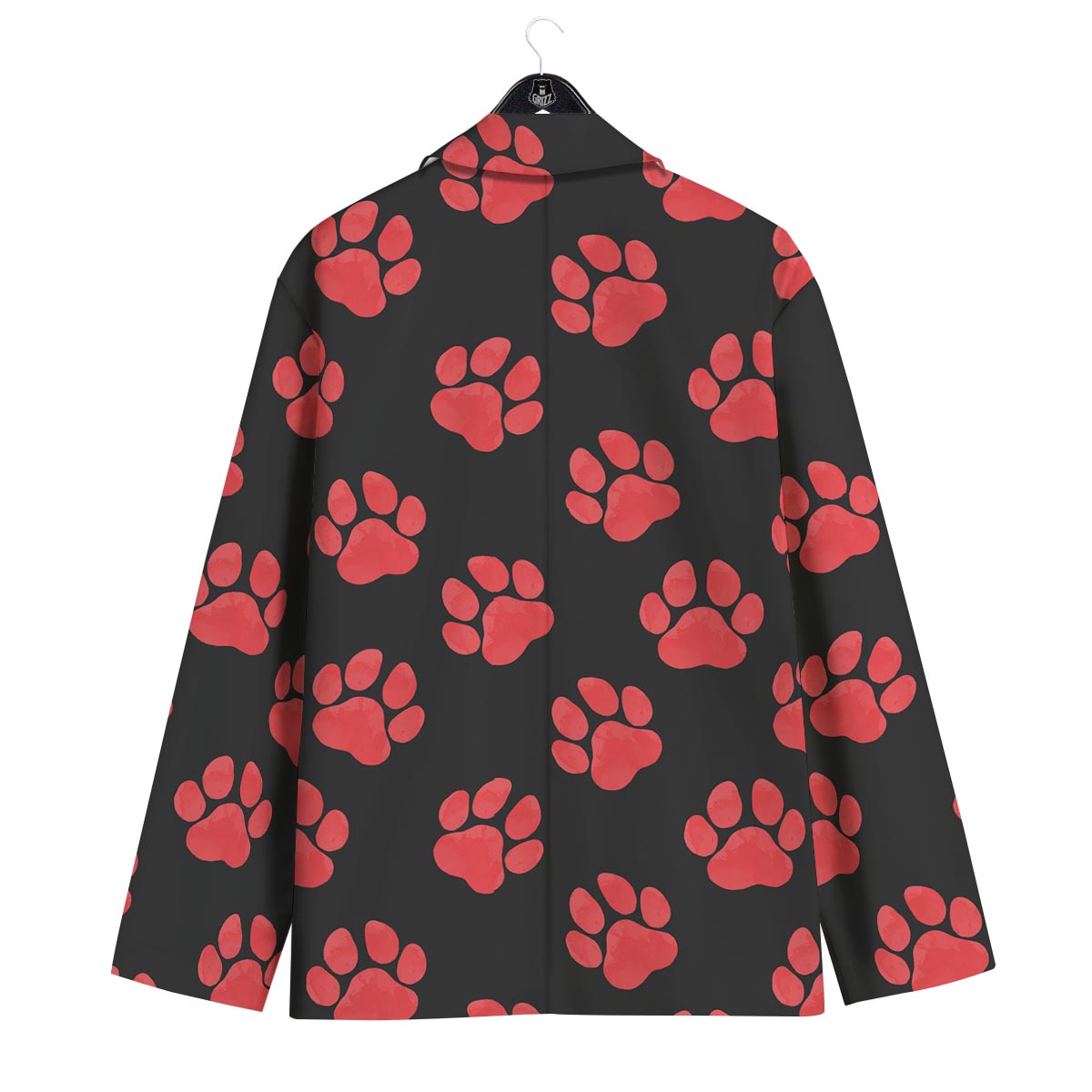 Paw Black And Red Print Pattern Men's Sport Coat-grizzshop