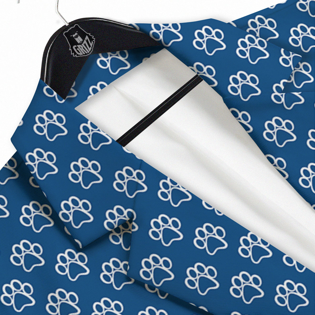 Paw Blue Animal Print Pattern Men's Sport Coat-grizzshop