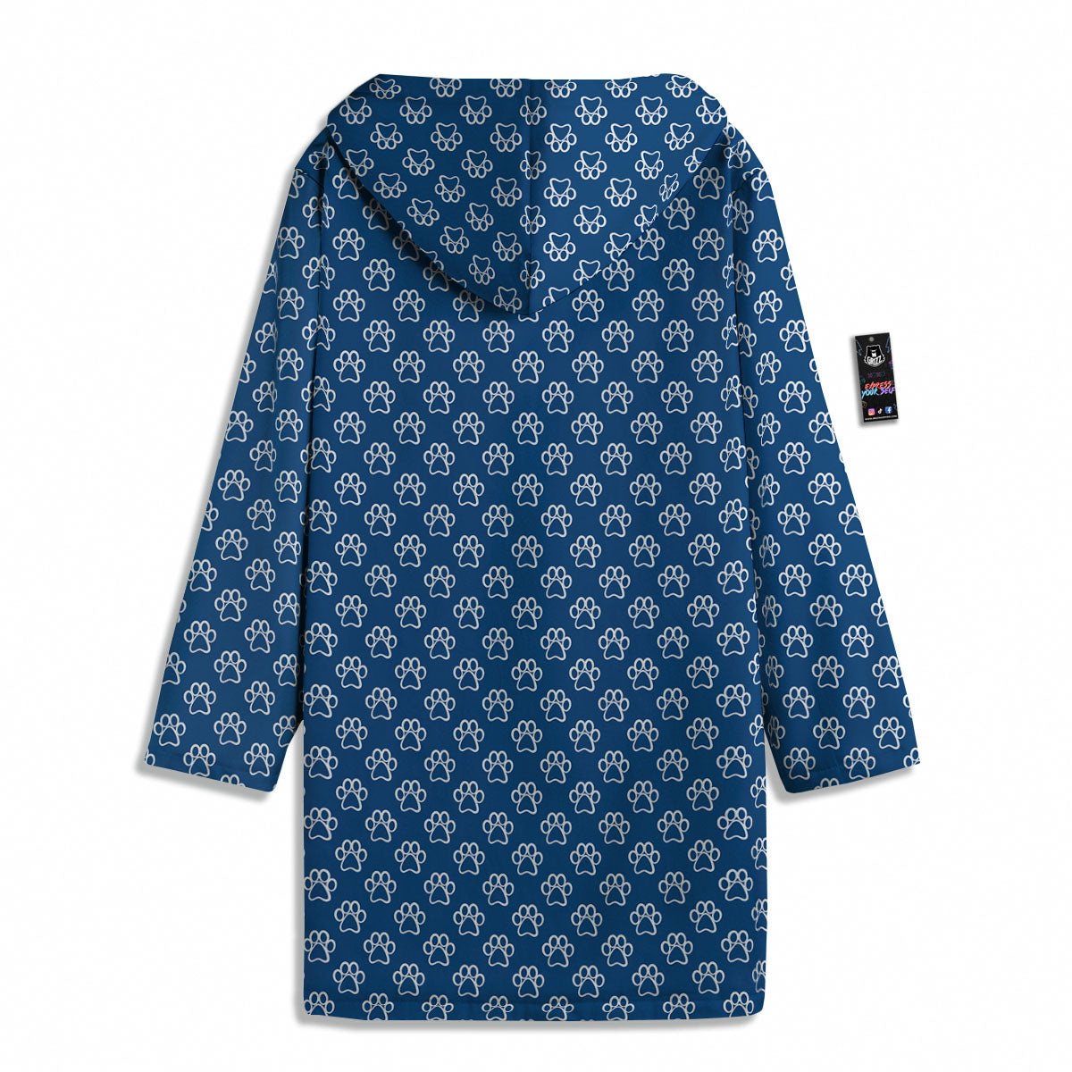 Paw Blue Animal Print Pattern Men's Windbreaker Jacket-grizzshop