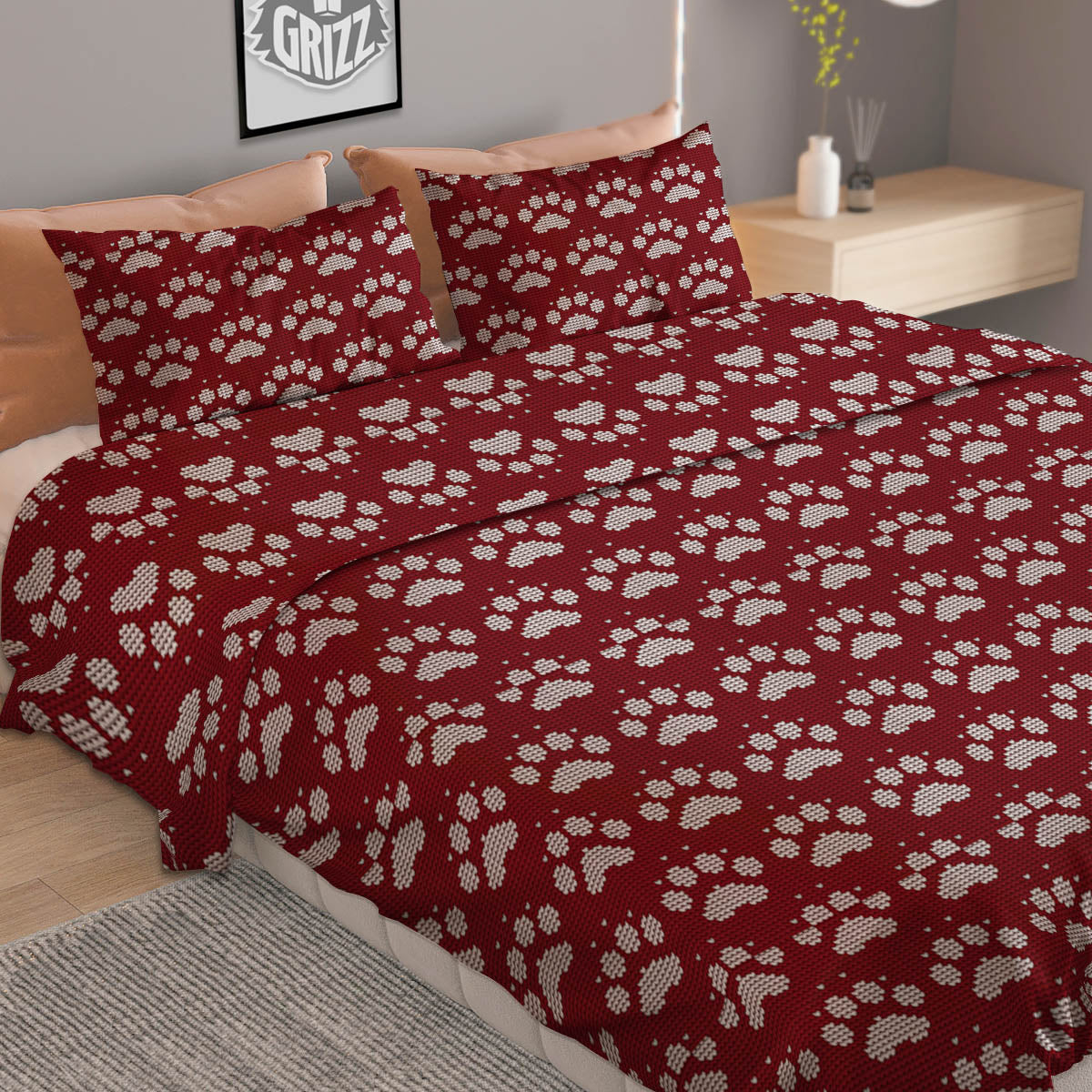 Om Symbol Gold Print Pattern Duvet Cover Bedding Set