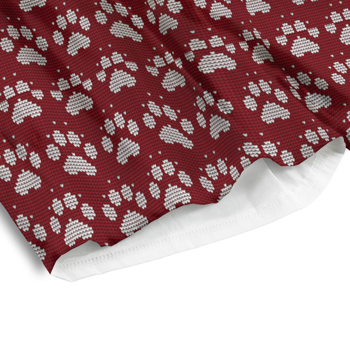 Paw Knitted Christmas Print Pattern Men's Athletic Shorts
