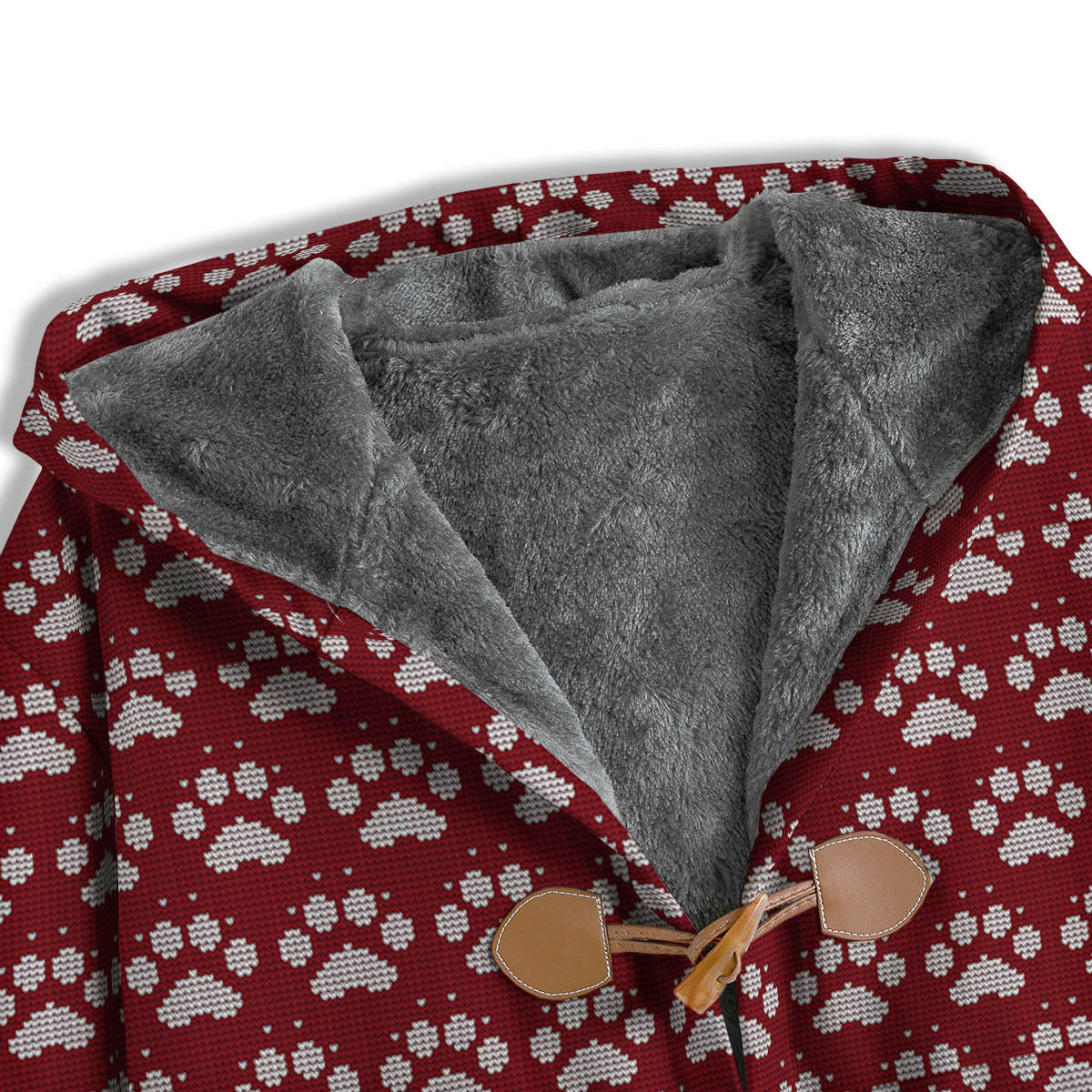 Paw Knitted Christmas Print Pattern Men's Windbreaker Jacket-grizzshop