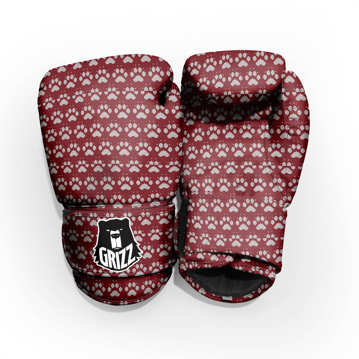 Paw Knitted Christmas Print Pattern Pro Boxing Glove