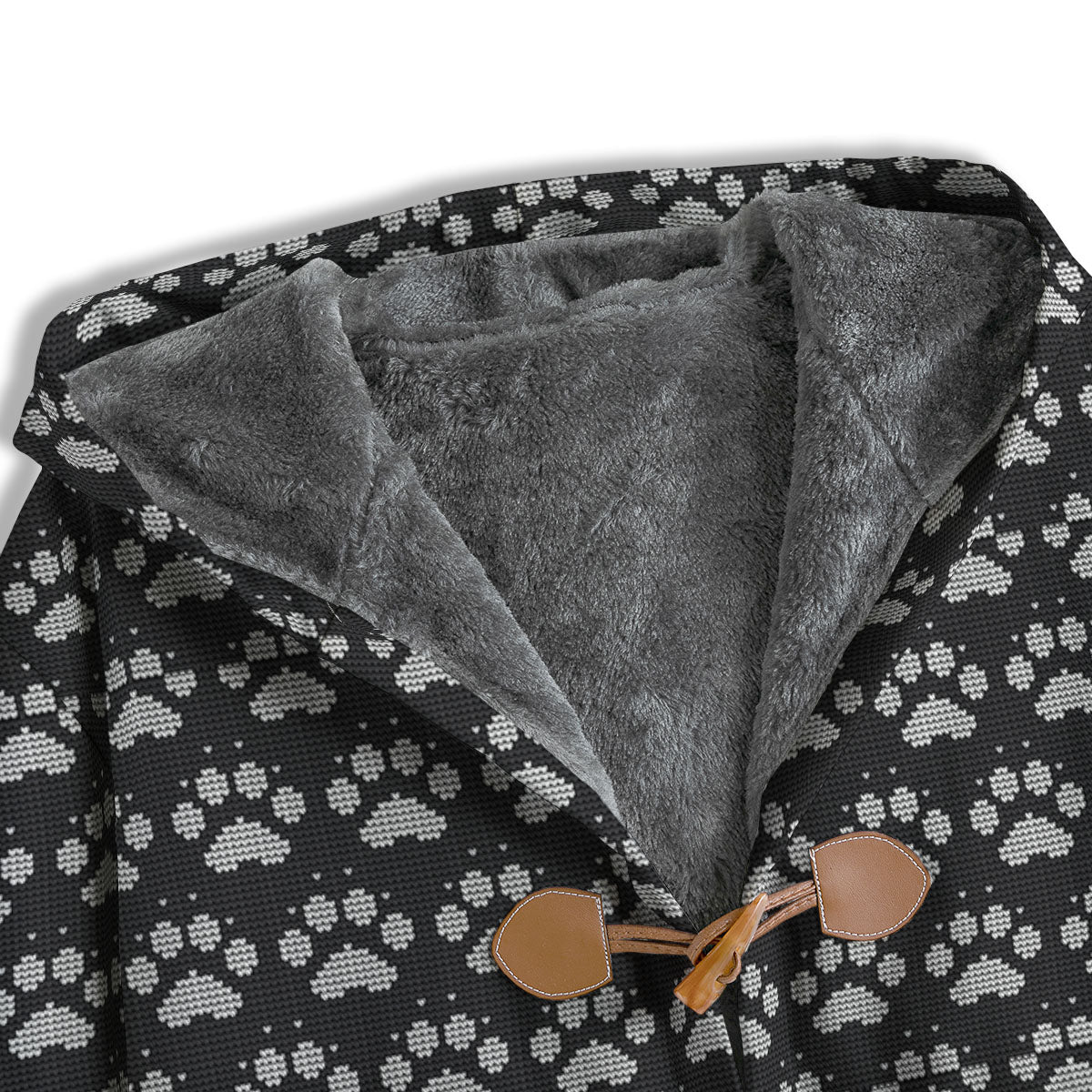 Paw Knitted White And Grey Print Pattern Men's Windbreaker Jacket-grizzshop
