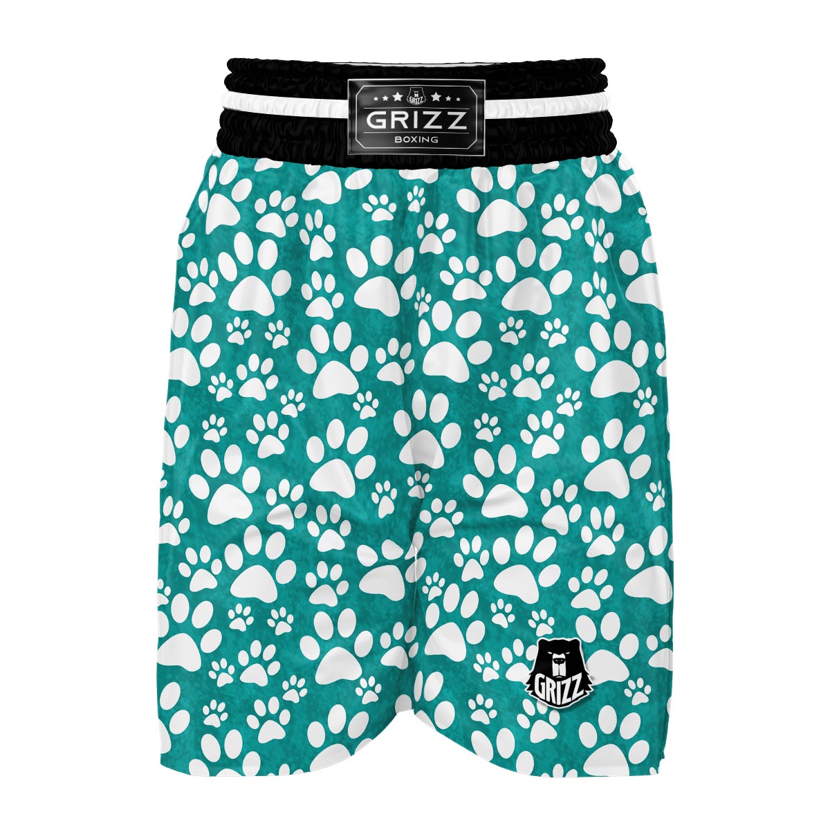 Paw Pattern Print Boxing Shorts-grizzshop