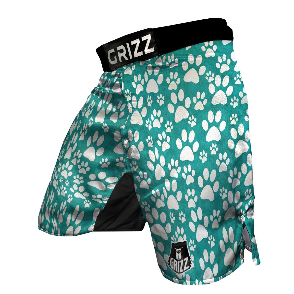 Paw Pattern Print MMA Shorts-grizzshop