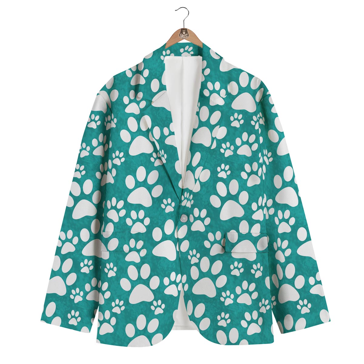 Paw Pattern Print Men's Blazer-grizzshop