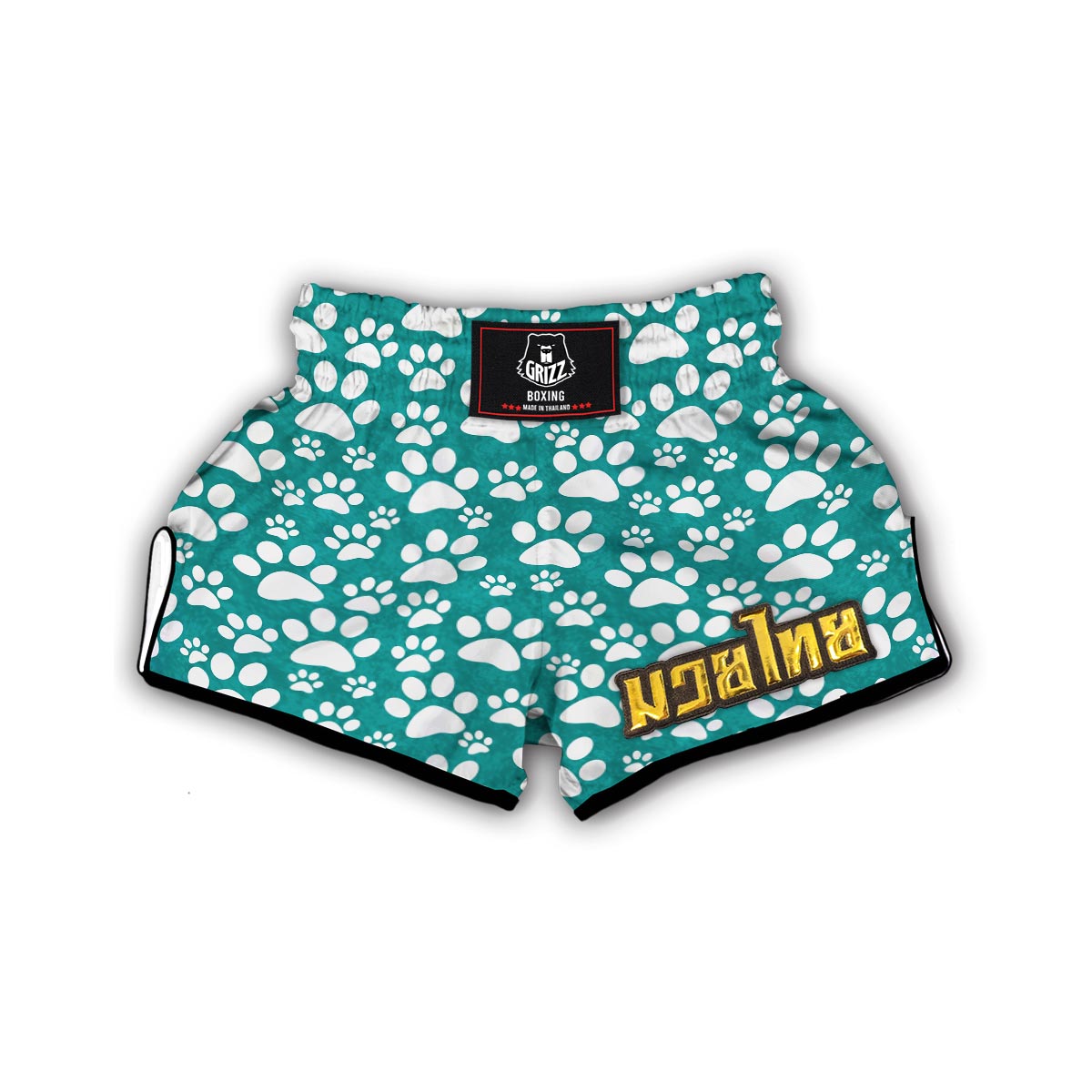 Paw Pattern Print Muay Thai Boxing Shorts-grizzshop