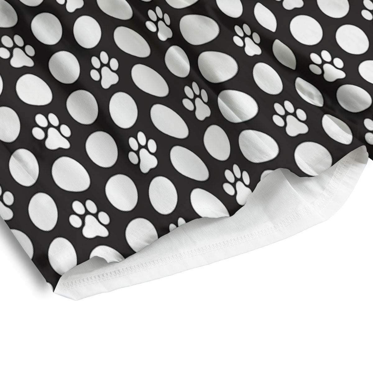 Paw Polka Dot White And Black And Print Men's Athletic Shorts