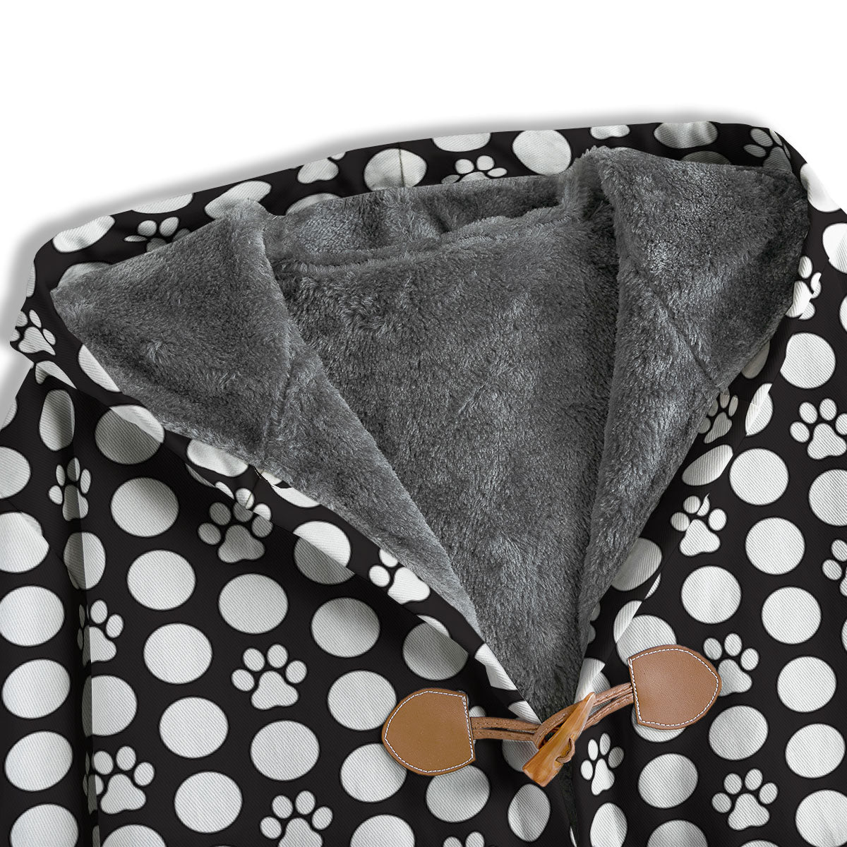 Paw Polka Dot White And Black And Print Men's Windbreaker Jacket-grizzshop
