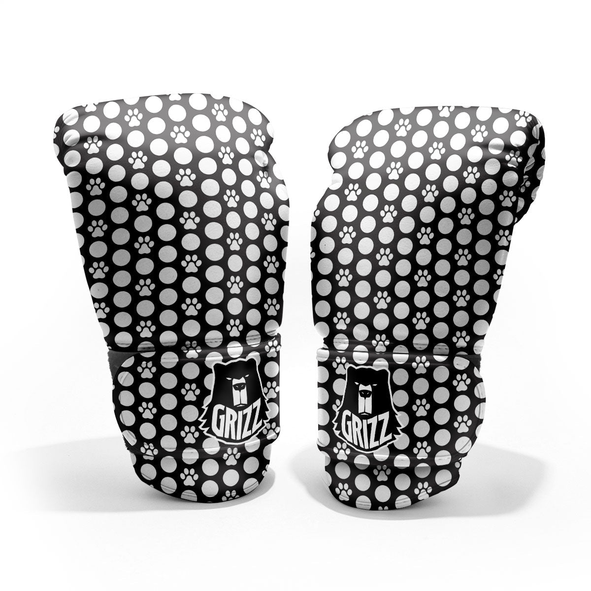 Paw Polka Dot White And Black And Print Pro Boxing Glove