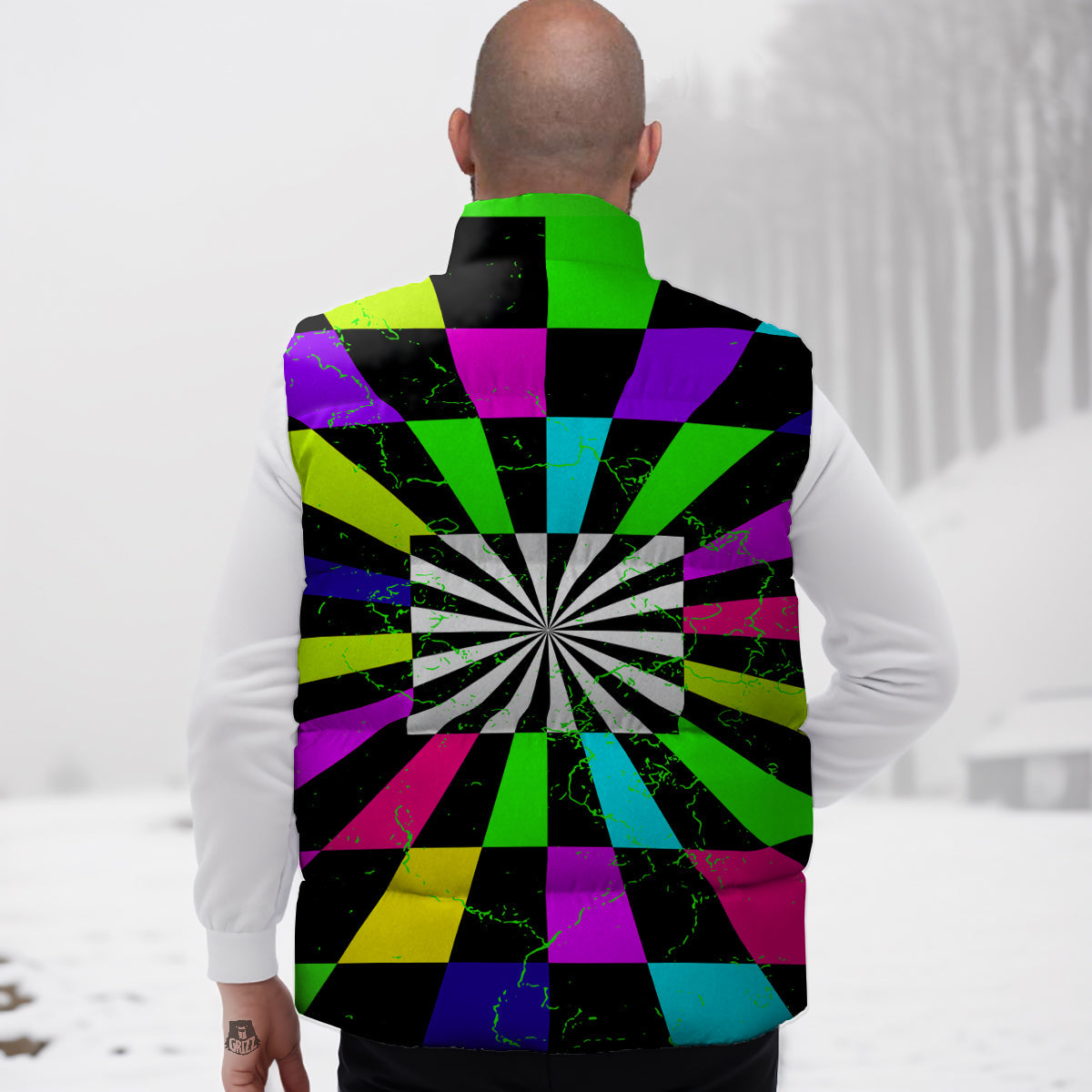 Paw Print Pattern Down Vest